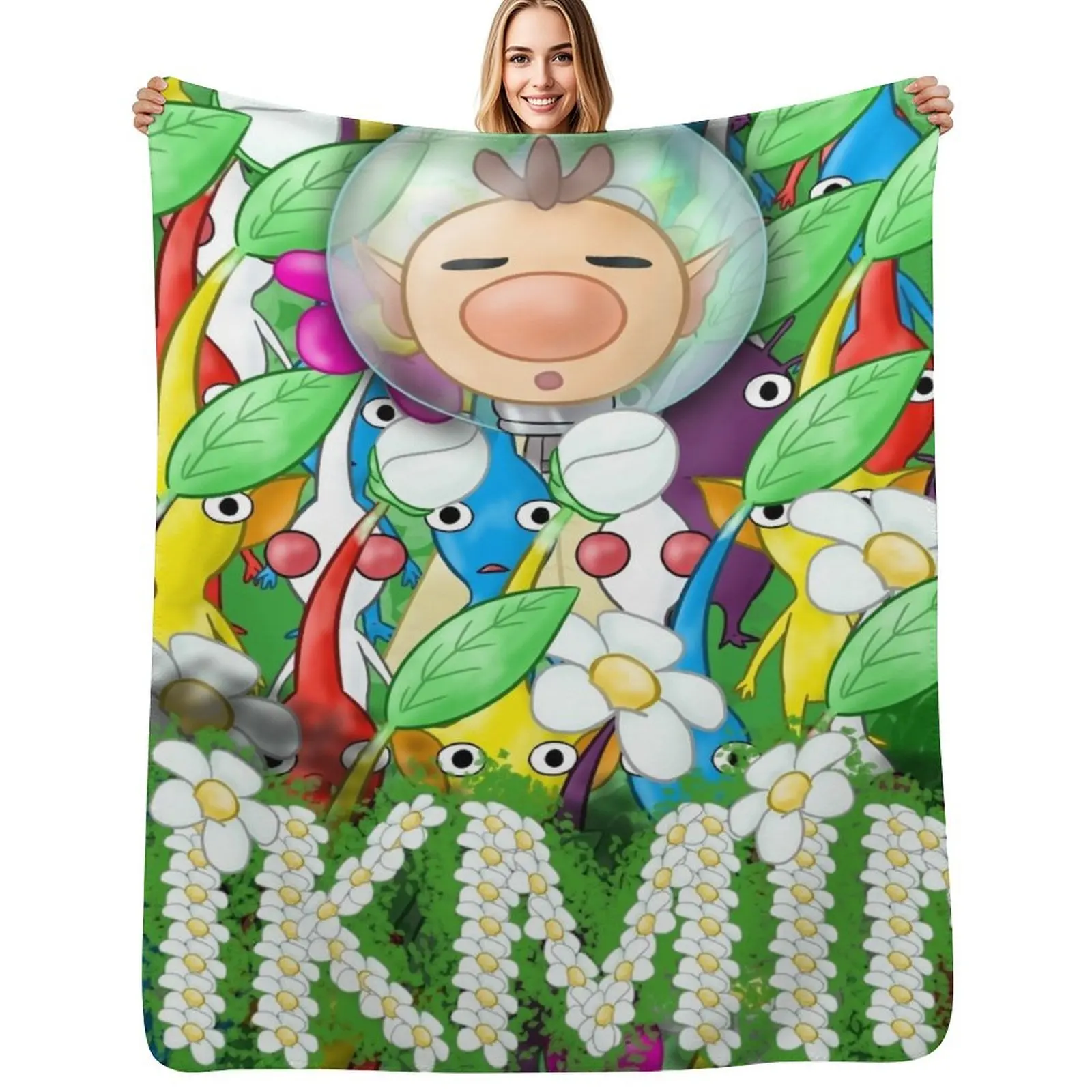 

PIKMIN - Crowded Olimar Throw Blanket for sofa Plush Nap Blanket