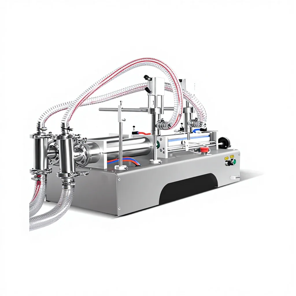 R-PACK 100-1000ml Double Head Liquid Filling Machine with Heating & Mixing Function
