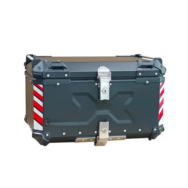 

65L Black X-Type F2-MOTO Waterproof Aluminum Alloy Motorcycle Tail Box Bag, made of durable aluminum alloy.