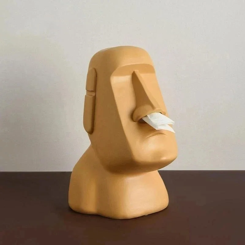 Creative paper holder Easter Island Moai tissue box stone statue Moai napkin paper box 3D toilet paper home decoration