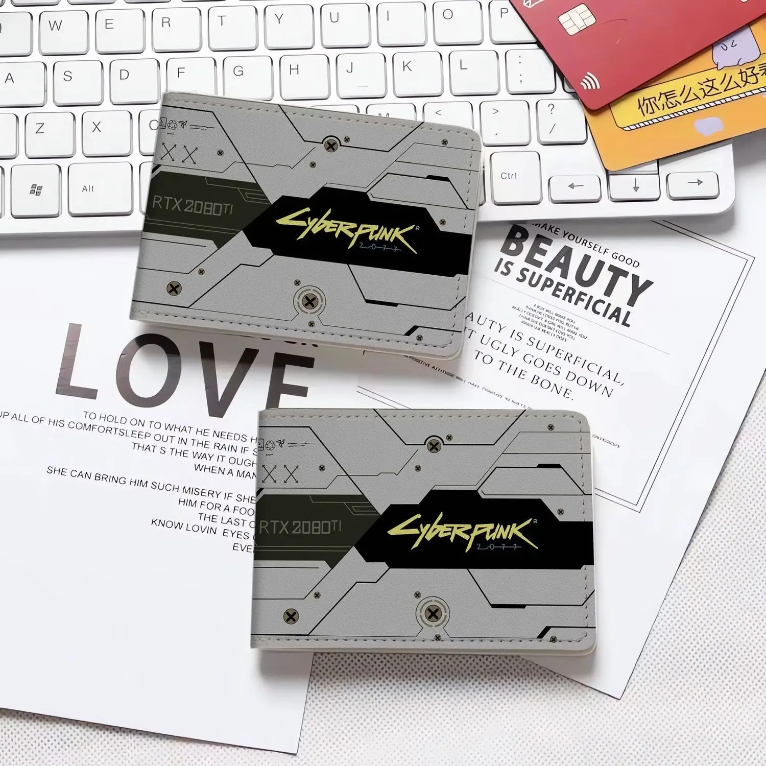 New 2025 High Quality Neutral Wallet Fun Fashion Foldable WalletCyberpunk Print Wallet Pu Leather
