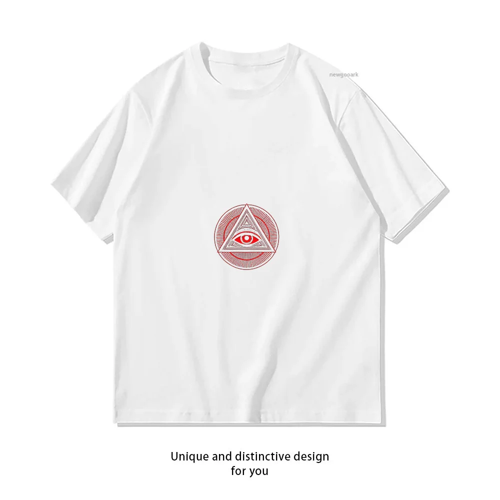 All Seeing Eye Pyramid T-Shirt Design  Casual Cotton Short Sleeve Tee for Men Women