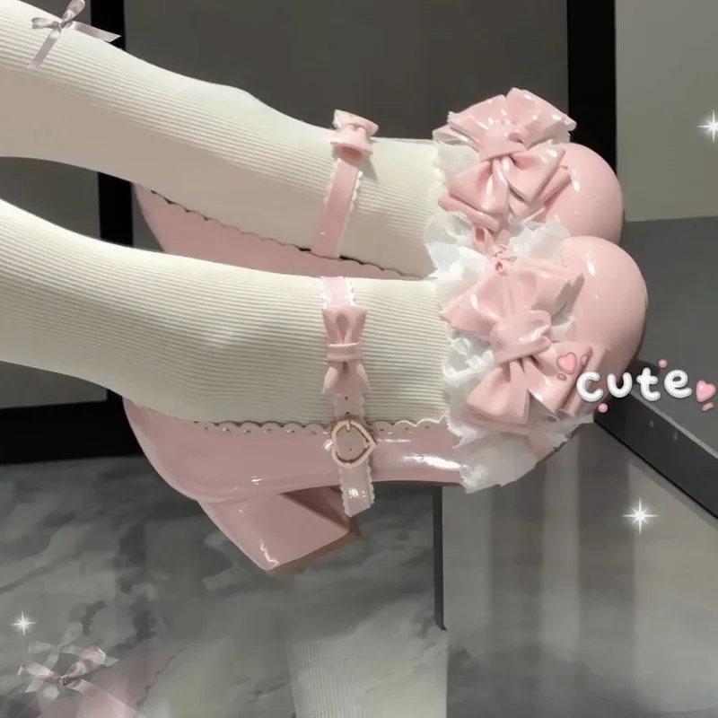 

Женские туфли Мэри Джейн с круглым носком и кружевом, универсальные, милые, мягкие, в стиле JK, на плоской подошве, с бантом, 2026