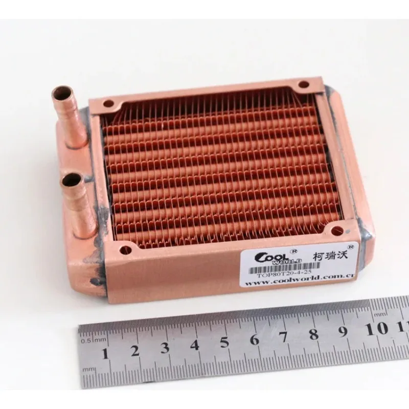 104*80*24mm Copper Water Cooling Heat Exchanger Liquid Cooling Row