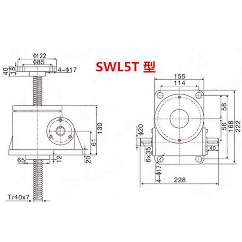 Elevator Electric/Manual Worm Gear Reducer Compact Linkage Screw Synchronous Lifting Platform Safety Working Load Screw
