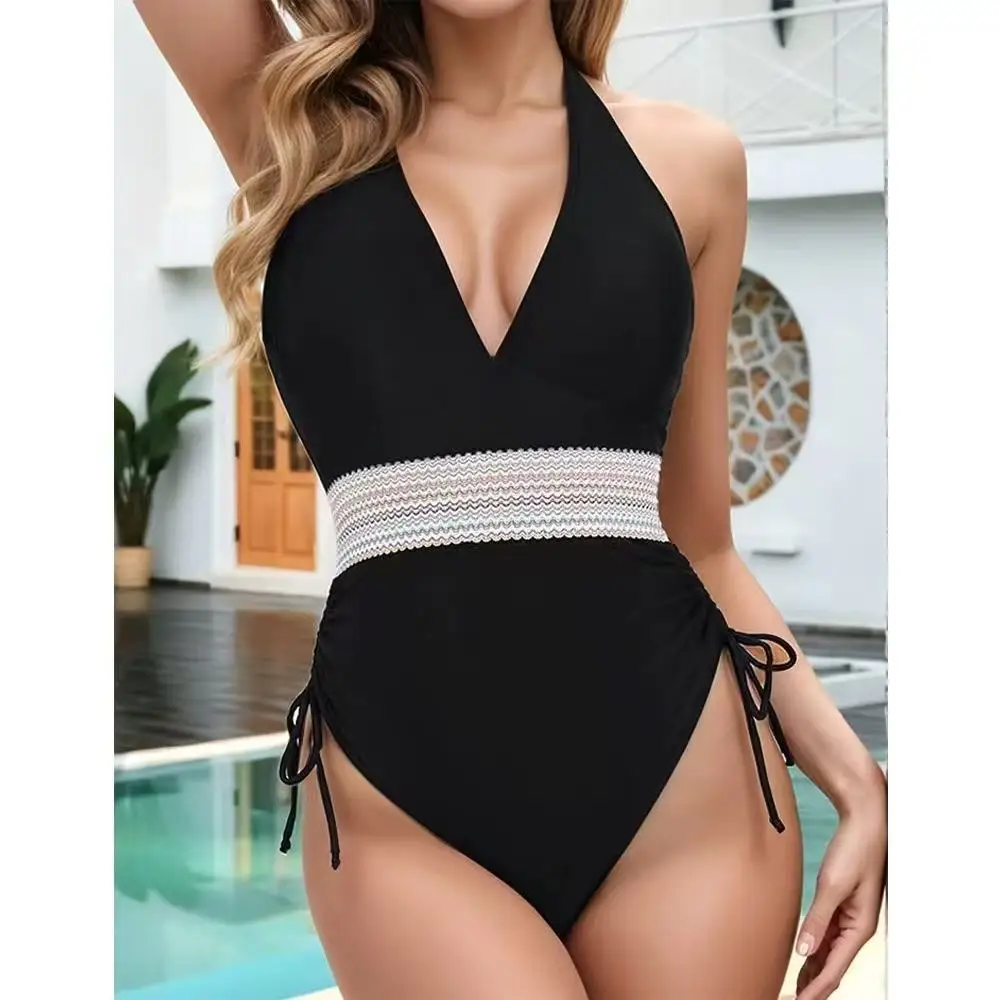 Sexy Bikini 2025 Swimwear Women High Waisted Bikini Sets Female Swimsuits Two Pieces Drawstring One Piece Bathing Suit Beahwear