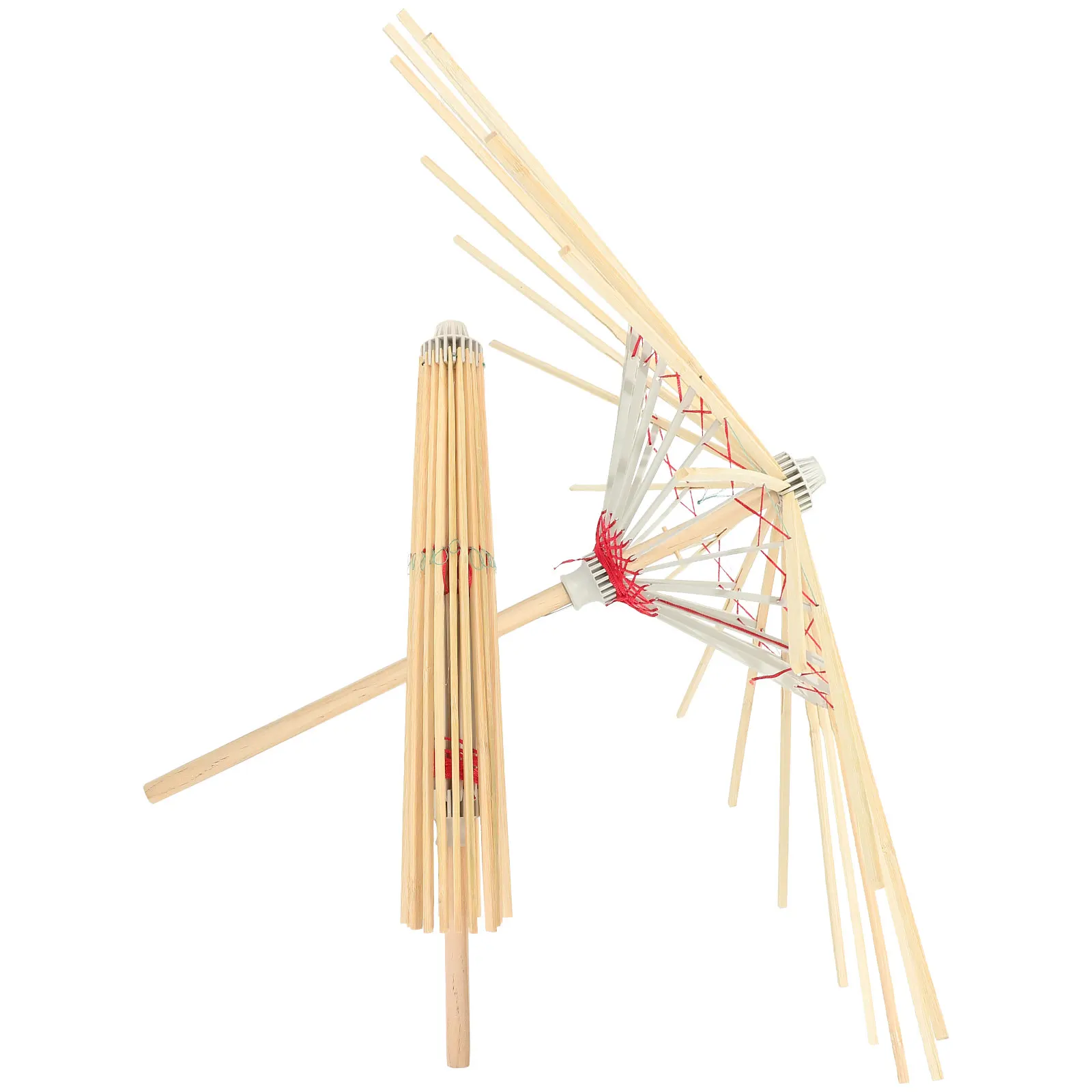 

2pcs Oil Paper Umbrella Stand Bamboo Crafted Decor Photo Props 70mm Diameter Random Color Festival Use Home Accessories