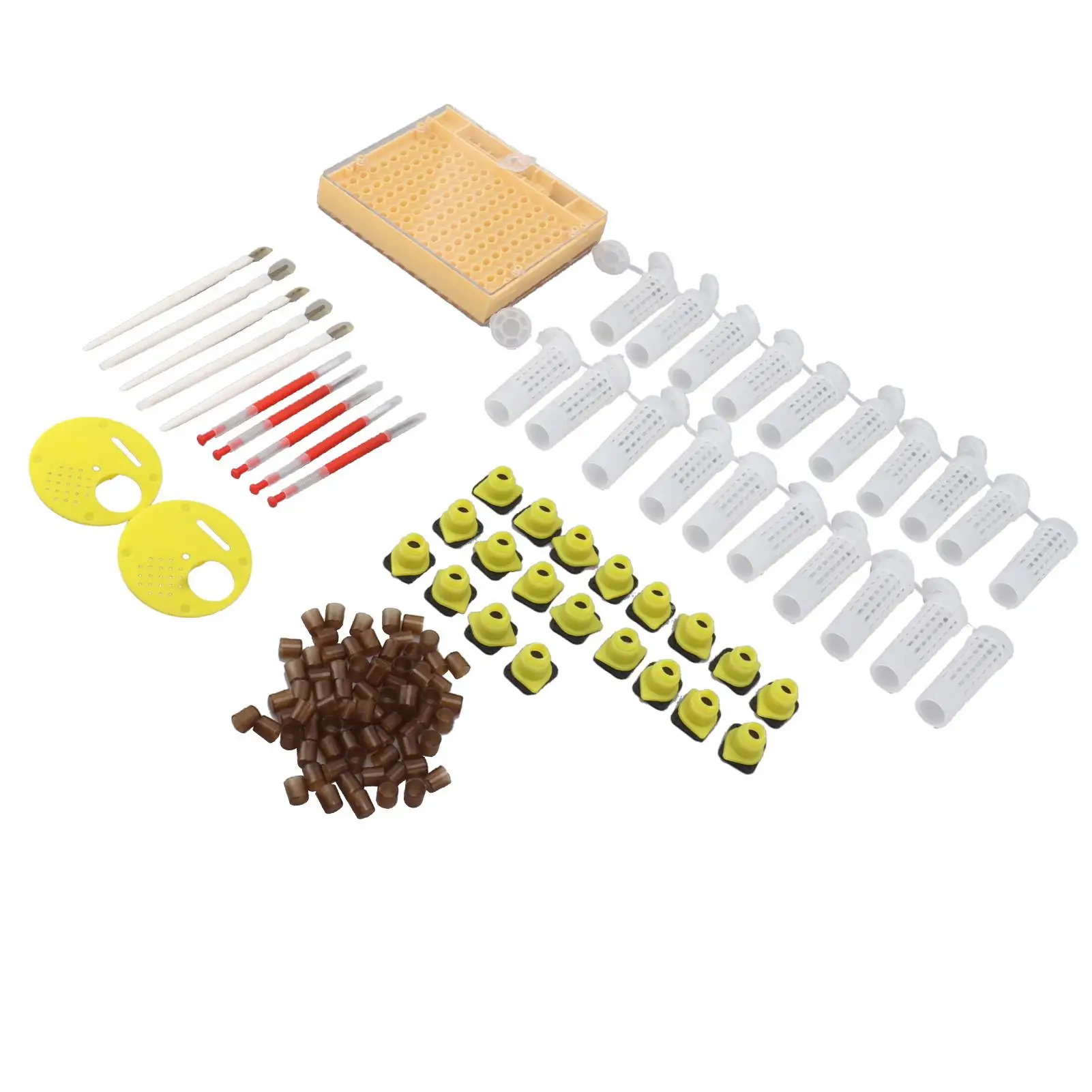 Durable Queen Bee Rearing Grafting Kit with 110 Cell Cups Plastic Safe Healthy Beekeeping Tool Cost Effective for Farmers