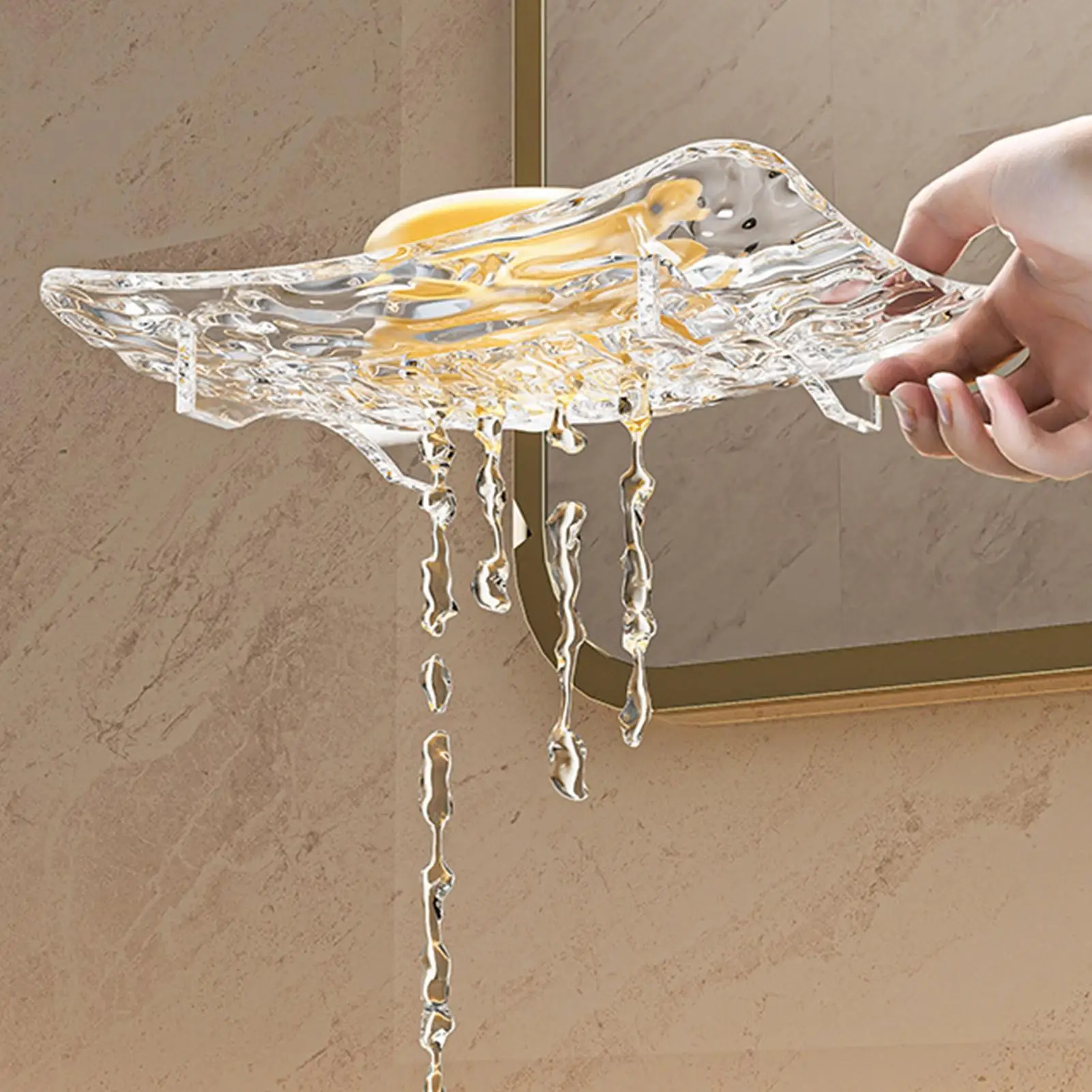 2Pc Clear Shower Soap Dish With Drain Holes Ventilated Bar Soap Holder Anti Slip Transparent Soap Storage Container For Bathroom