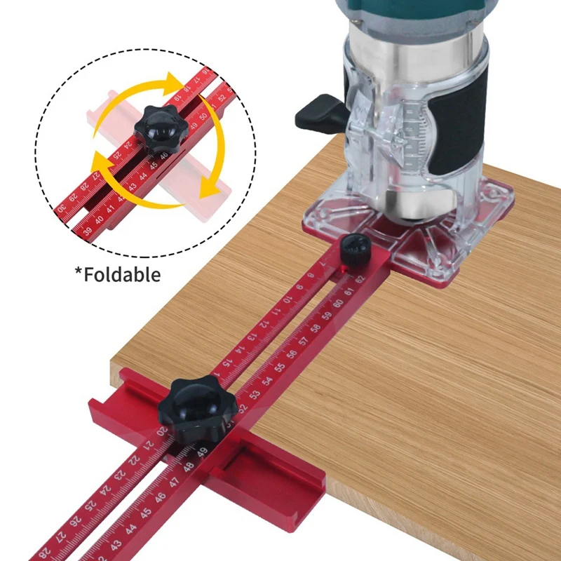 ABRE-4In1 roteador fresagem sulco suporte-gabarito de ferragem do armário roteador de alumínio círculo corte gabarito punch-roteador suporte de fresagem