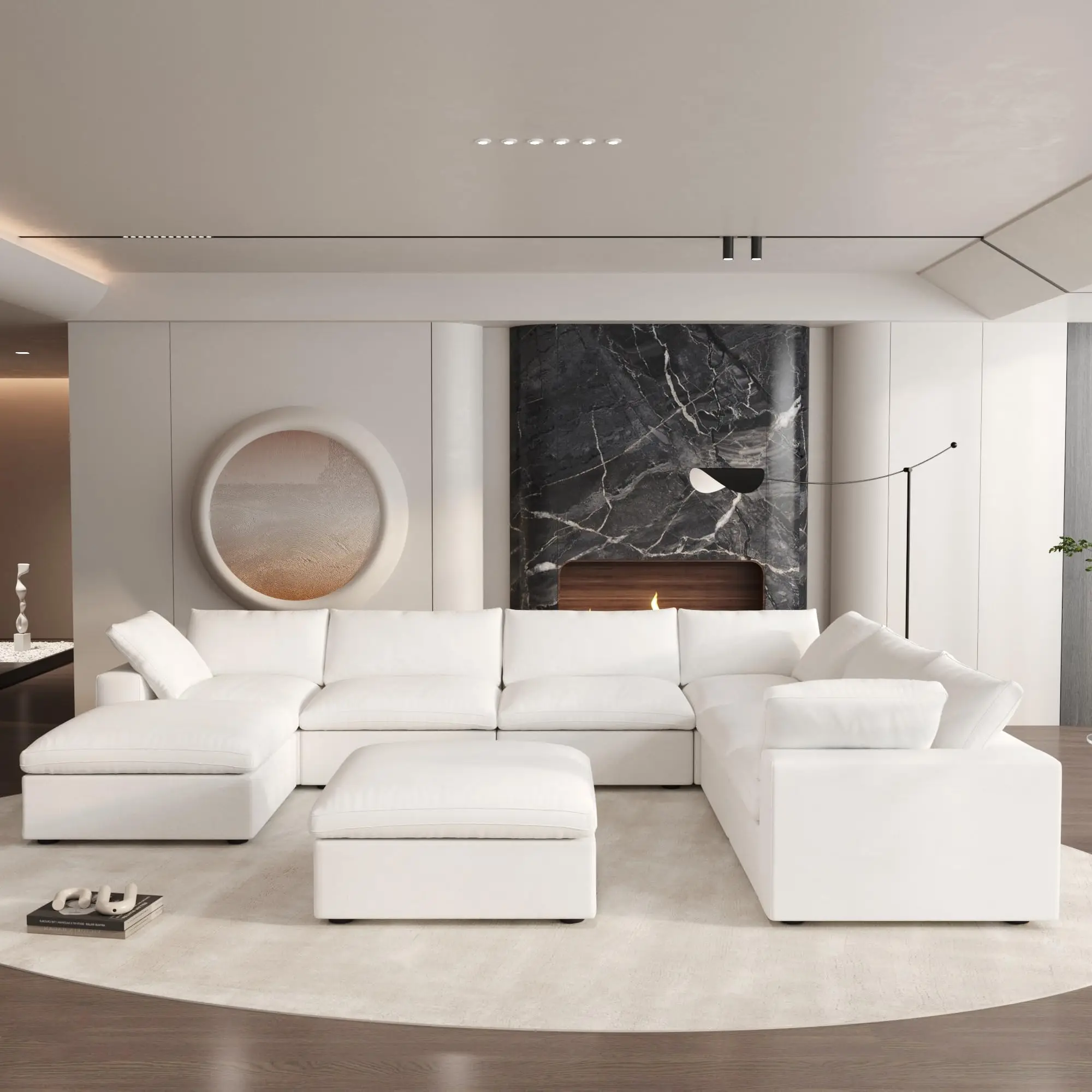 Living Room Apartment Hotel Furniture Soft Cloud Sofa Modular Combination Sofa Set