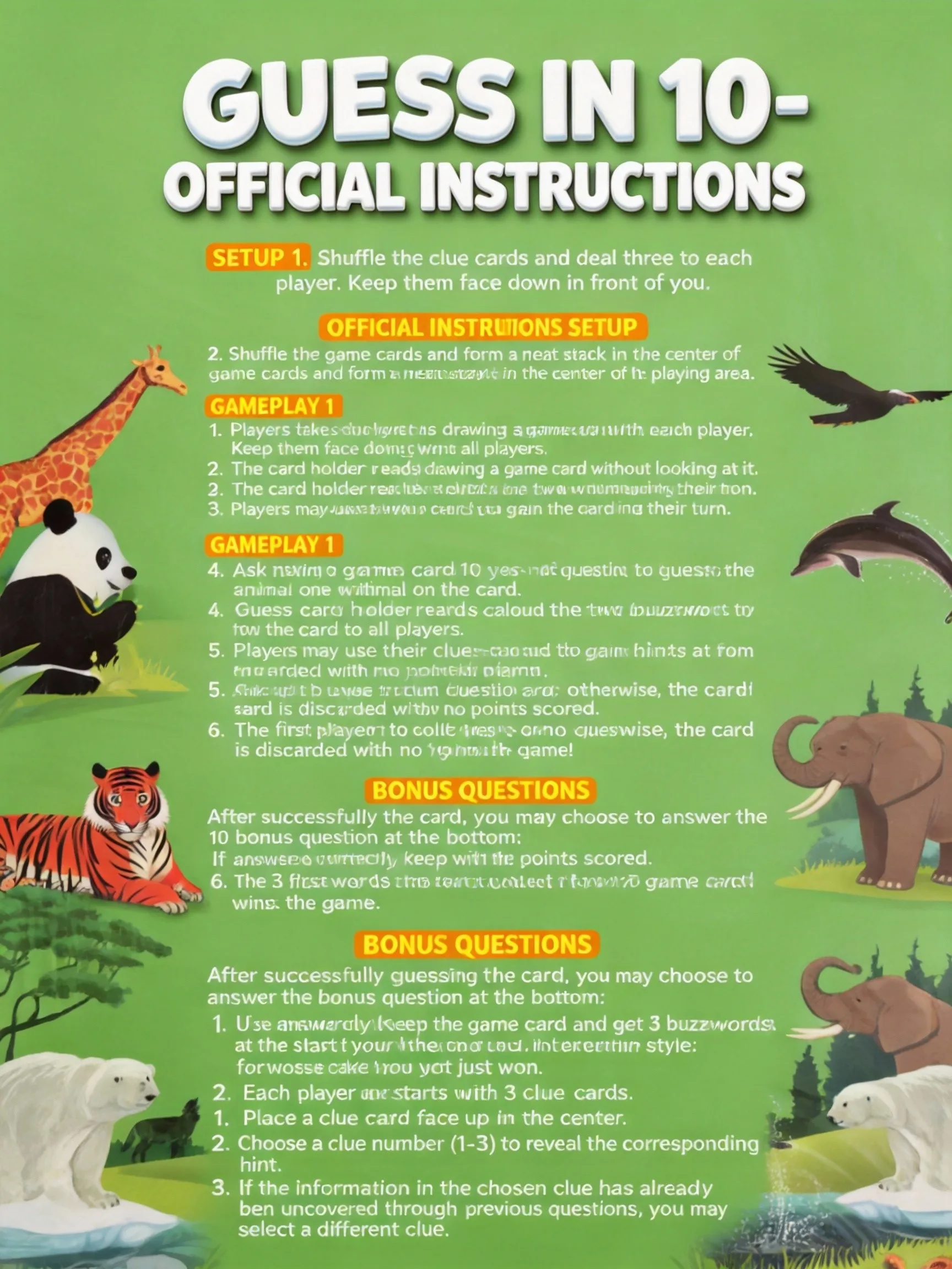 GUESS IN 10 (English Version) - Fast-Paced Animal Guessing Game for Family Game Night, Build Critical Thinking Skills