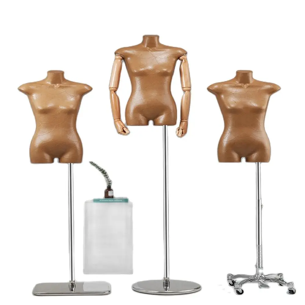 

Brown Full Female Cloth Mannequins Sewing Body Kraft Paper,Wedding Gown,Model Props, Women Shop, Flat Chest Display,D147