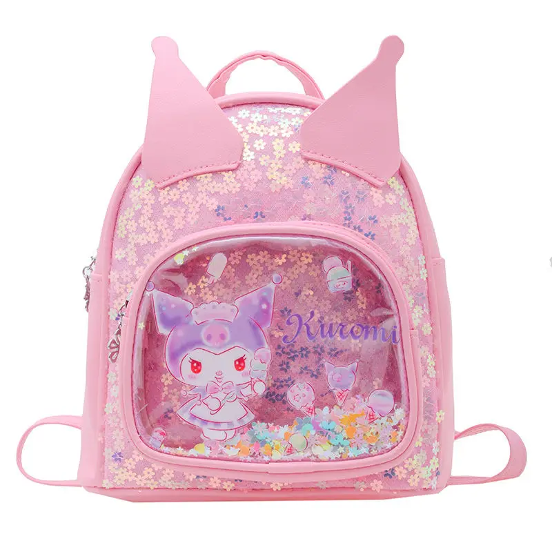 

Sanrio Mini Backpack for Girl Kawaii Hello Kitty Melody Kuromi School Bag Cute Portable PU Leather PU Leather Purse and Handbag