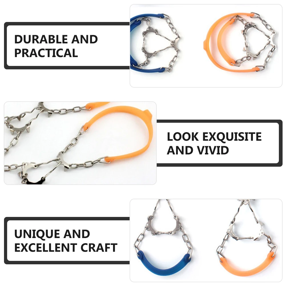 

2 Pcs Crampon Shoe Covers Ice Snow Cleats Crampons Grips Foot Spikes for Shoes Orange Boots Men