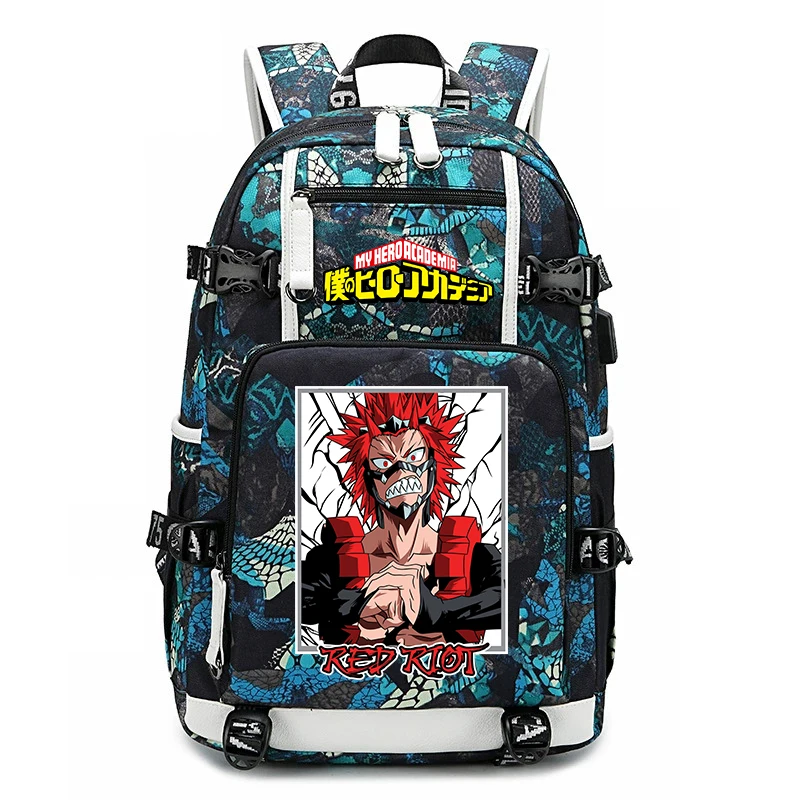 My Hero Academia Anime Print Student Backpack Large Capacity Casual Daypack for Boys Girls School Travel