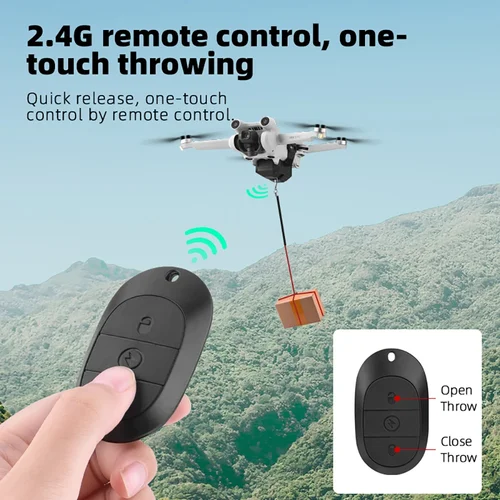 Imagen 2 del producto Sistema Airdrop para Dron DJI Mini 4K/Mini 3 Pro/Air 3/Mavic 3 Pro, cebo de pesca, anillo de boda, regalo, lanzador de rescate de vida