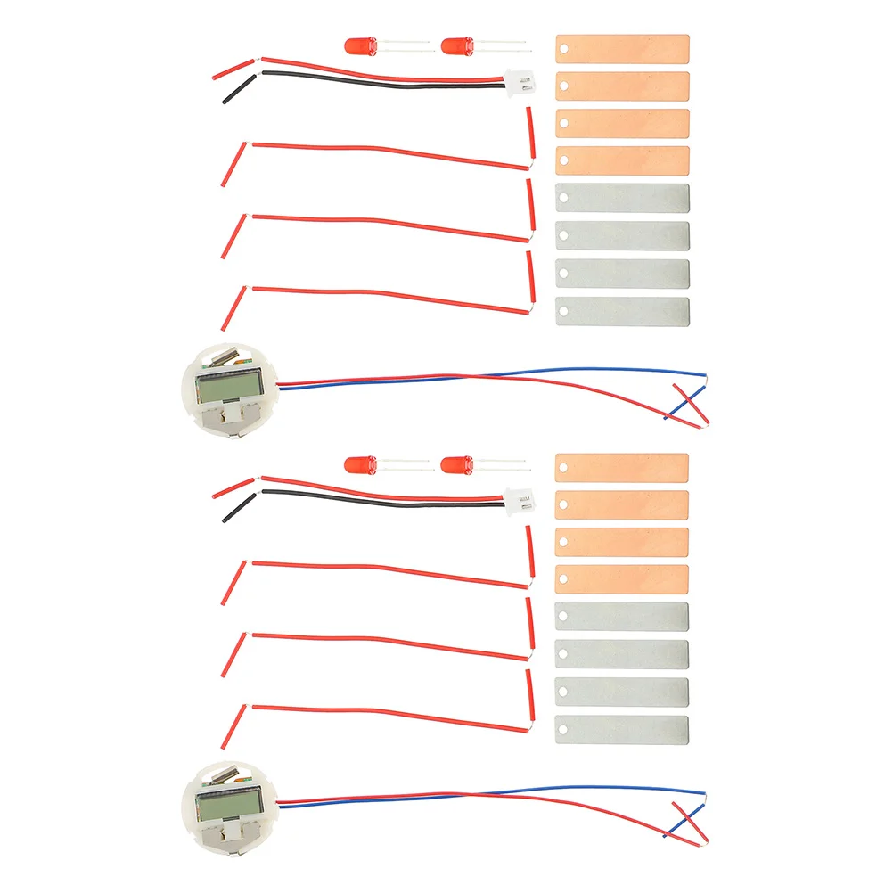 2 Sets Clock Fruit Experiment Student Organizer Metal Electromagnet Kit Toy