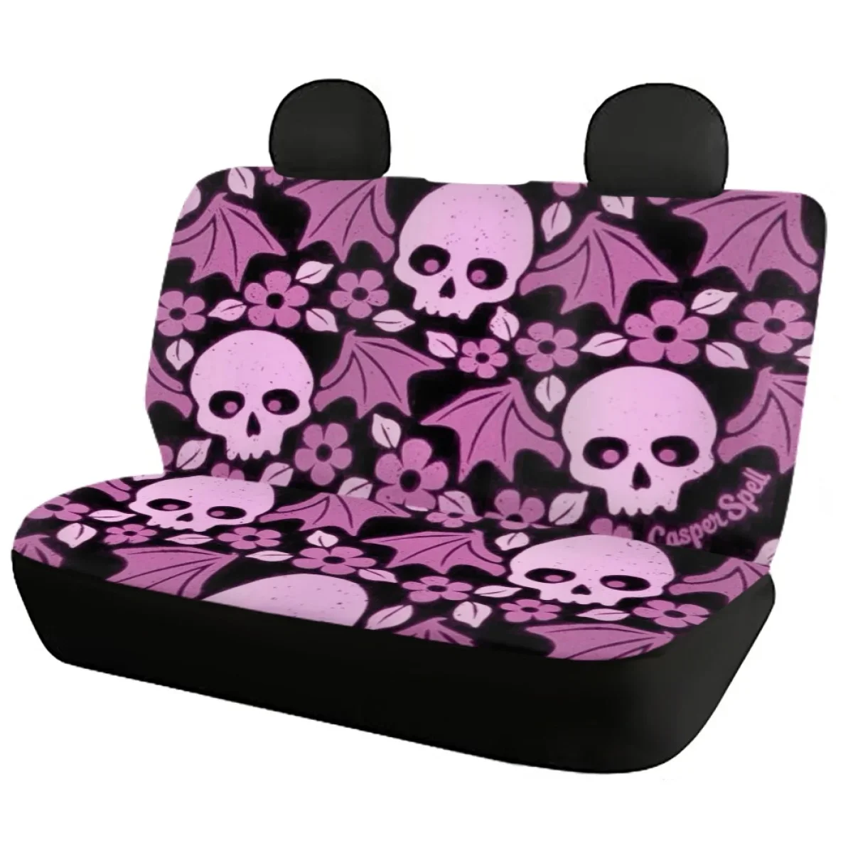 Car Seat Cover Set Gothic Skull Design for Women Universal Truck Sedan Elastic Front Back Seat Cover Car Accesorios Para