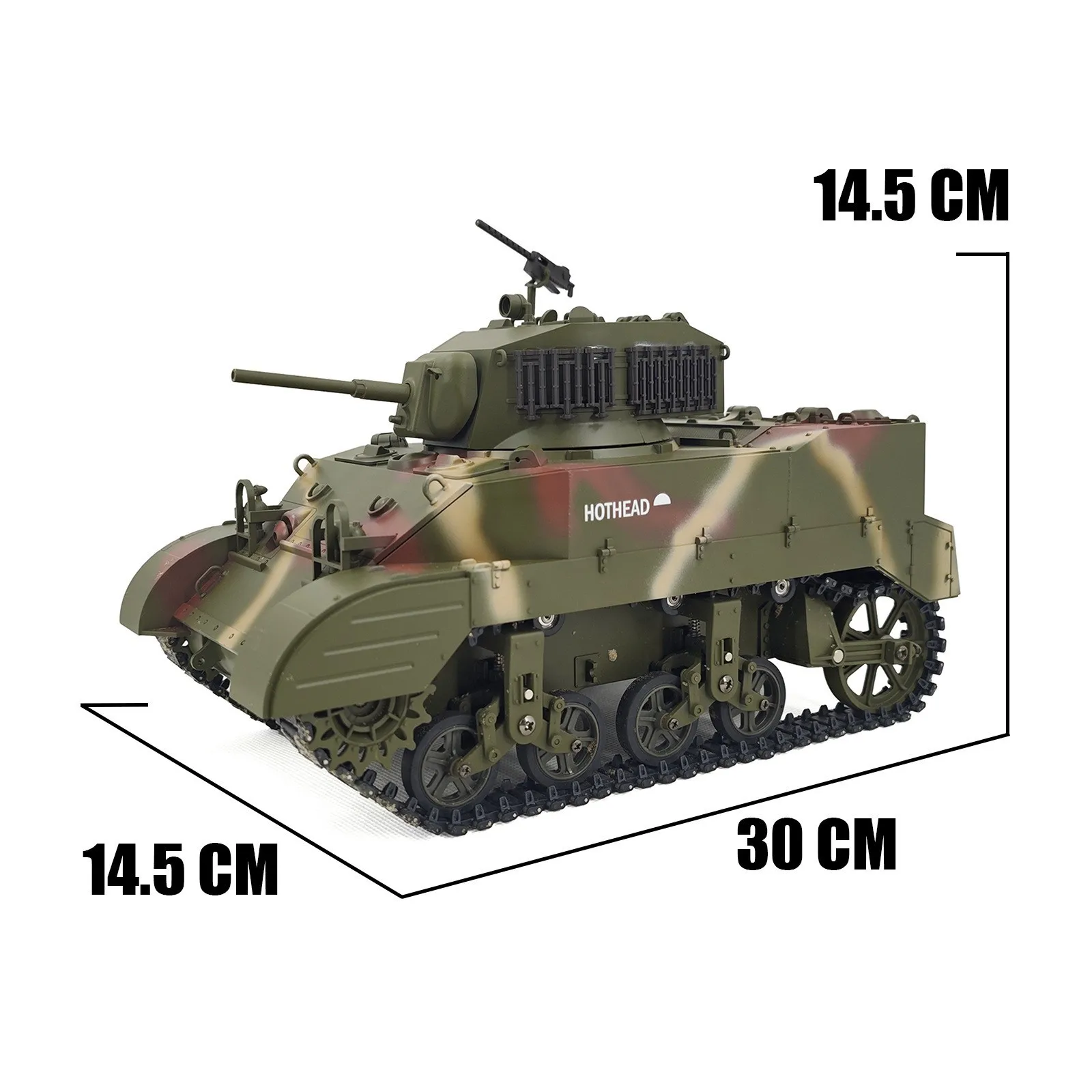 M5A1 Stuart American Light Tank RC Military Model Realistic Simulation Buildable Toy with Remote Control for Adults Collection