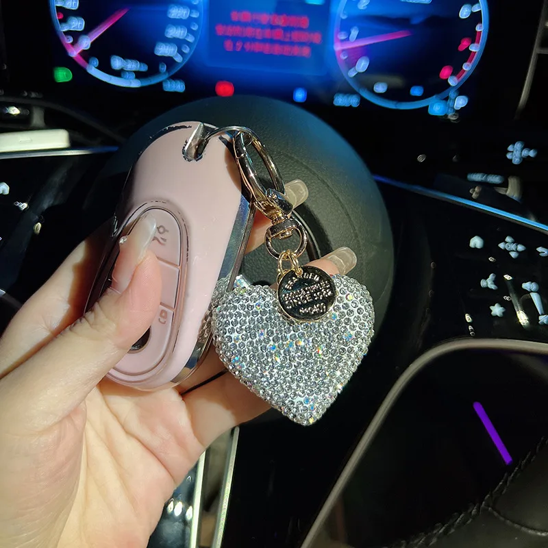 Bling Rhinestone Heart Shape Keychains,Crystal Bag Ornaments,Car Key Ring for Women,Girls Souvenir,Birthday,Valentine\'s Day Gift