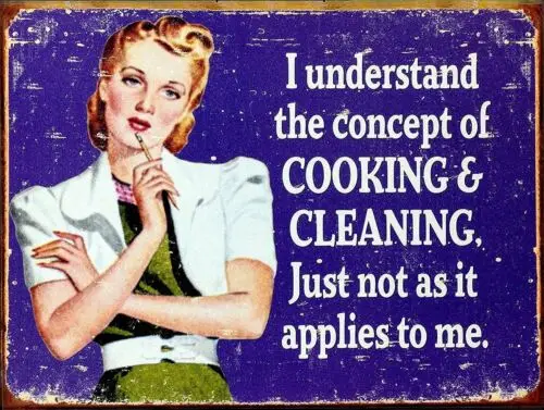 I UNDERSTAND THE CONCEPT OF COOKING Retro Metal Plaque/Sign, Pub, Bar, Man Cave,