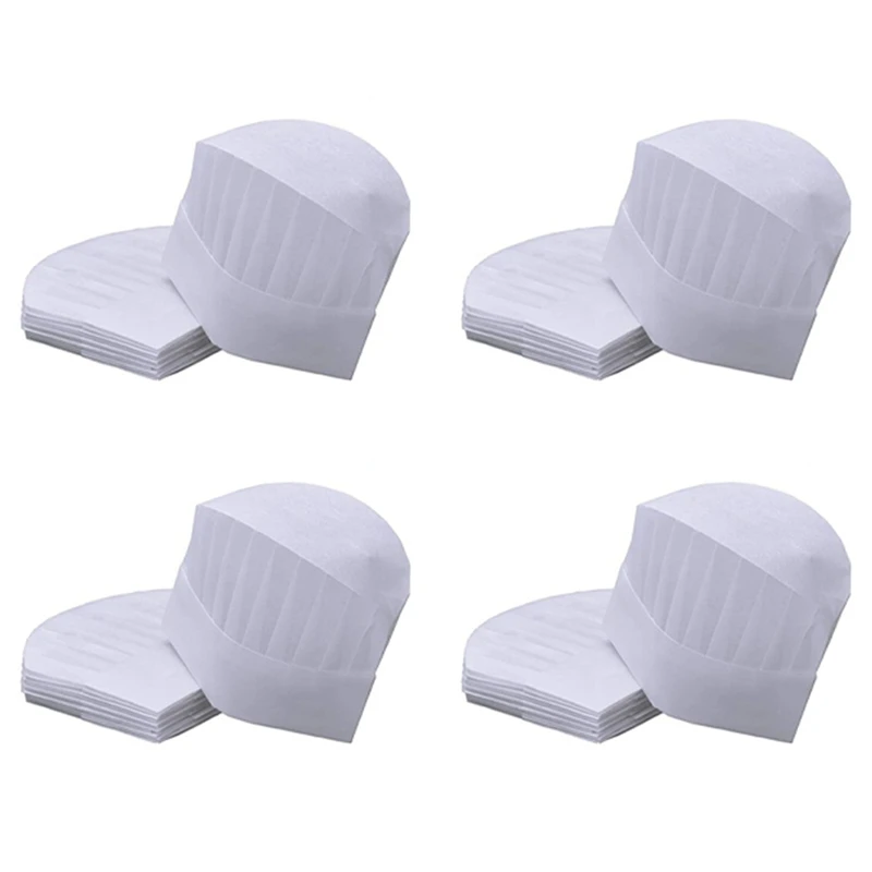 100 Packs Of Disposable Chef Hat SMS 100% Non-Woven Kitchen Cooking Hats Cap Party Baking