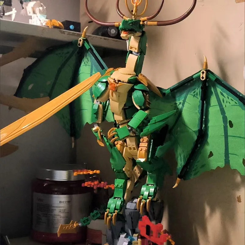 2025 nuevo 71847 dragón guardián 1650 Uds bloques de construcción modelo de ensamblaje juguete para adultos y niños regalo de cumpleaños de Navidad