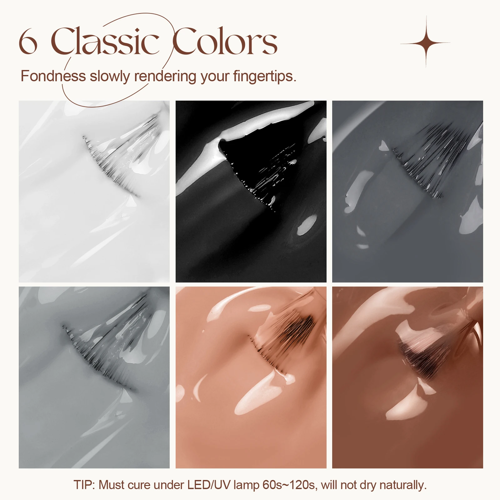 ROSALIND 6 ボトルネイルアートネイルジェルセットマニキュア明るく光沢のある UV ジェル Vernis 半永久ベーストップコート爪の美しさ