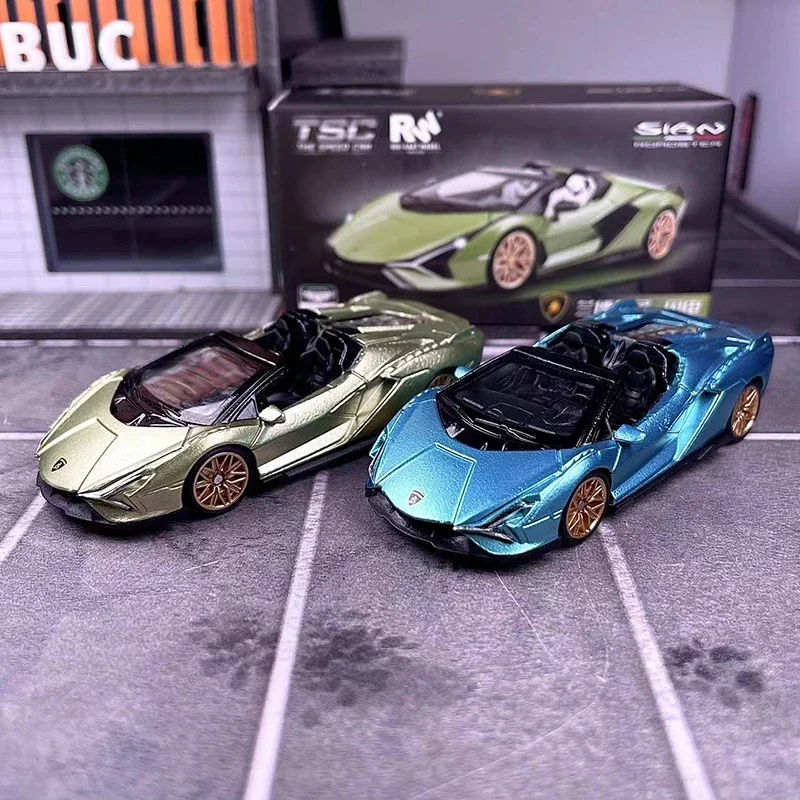 TSC 1/64 Lamborghini Lightning Cabrio Edition Auto Legierung Motor Fahrzeug Diecast Metall Modell Kinder Weihnachten Geschenk Spielzeug für Jungen