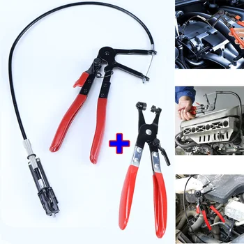 Hose Clamp Remover Kit, Car Fuel Oil Water Hose Clamp Tool, Long Reach Wire Spring Hose Clamp Pliers Remover Vice Grip