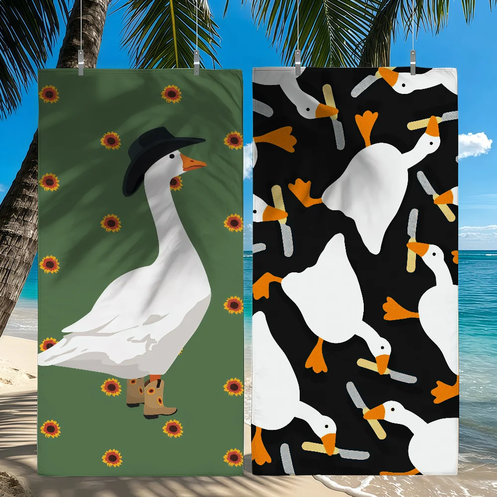 U-Untitled Goose Game funny  Duck Towel Quick Drying Beach Towels Are Suitable For Swimming Pools Camping Yoga And The Gym