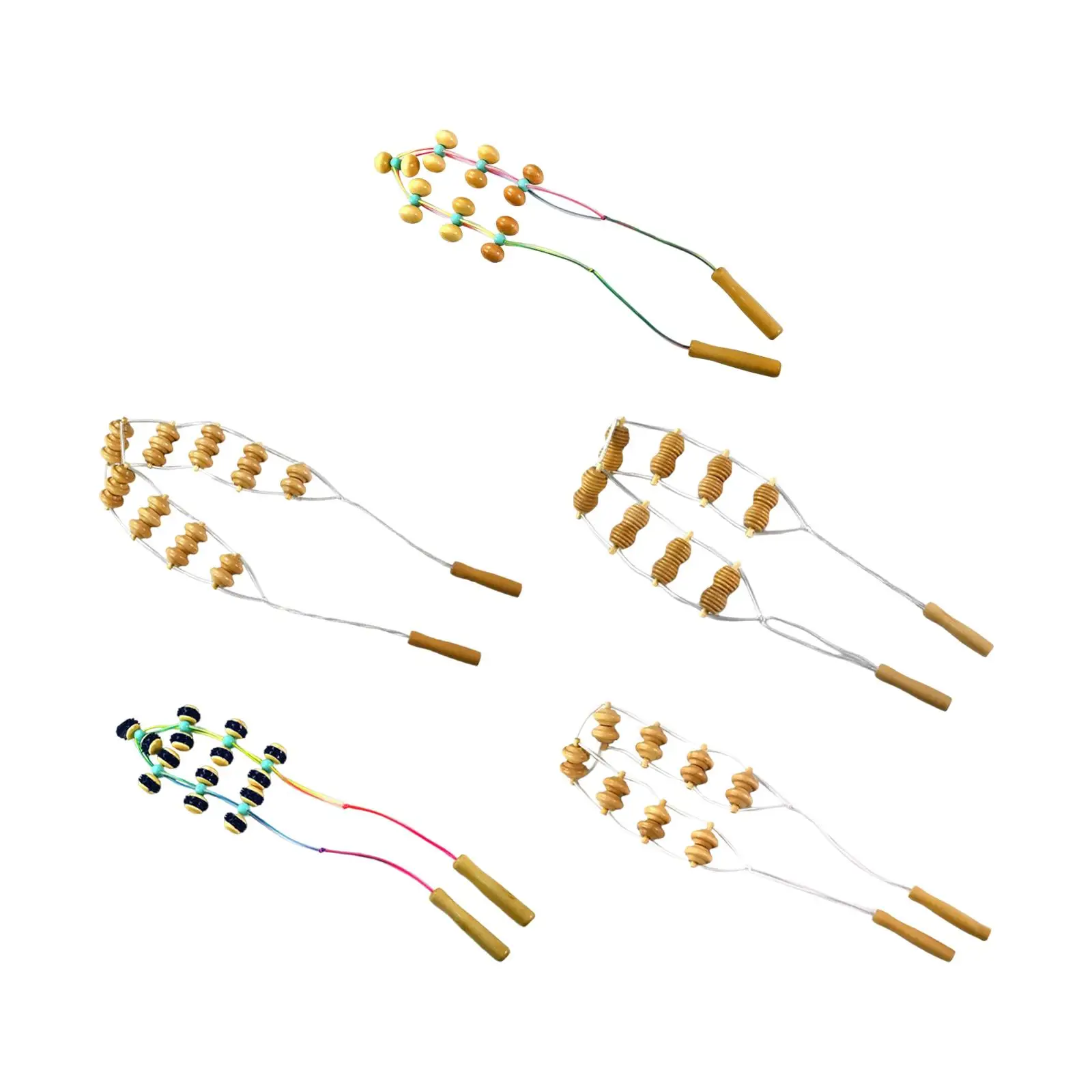 

Деревянный массажный роликовый веревочный массажный инструмент, многофункциональный ручной инструмент для спины