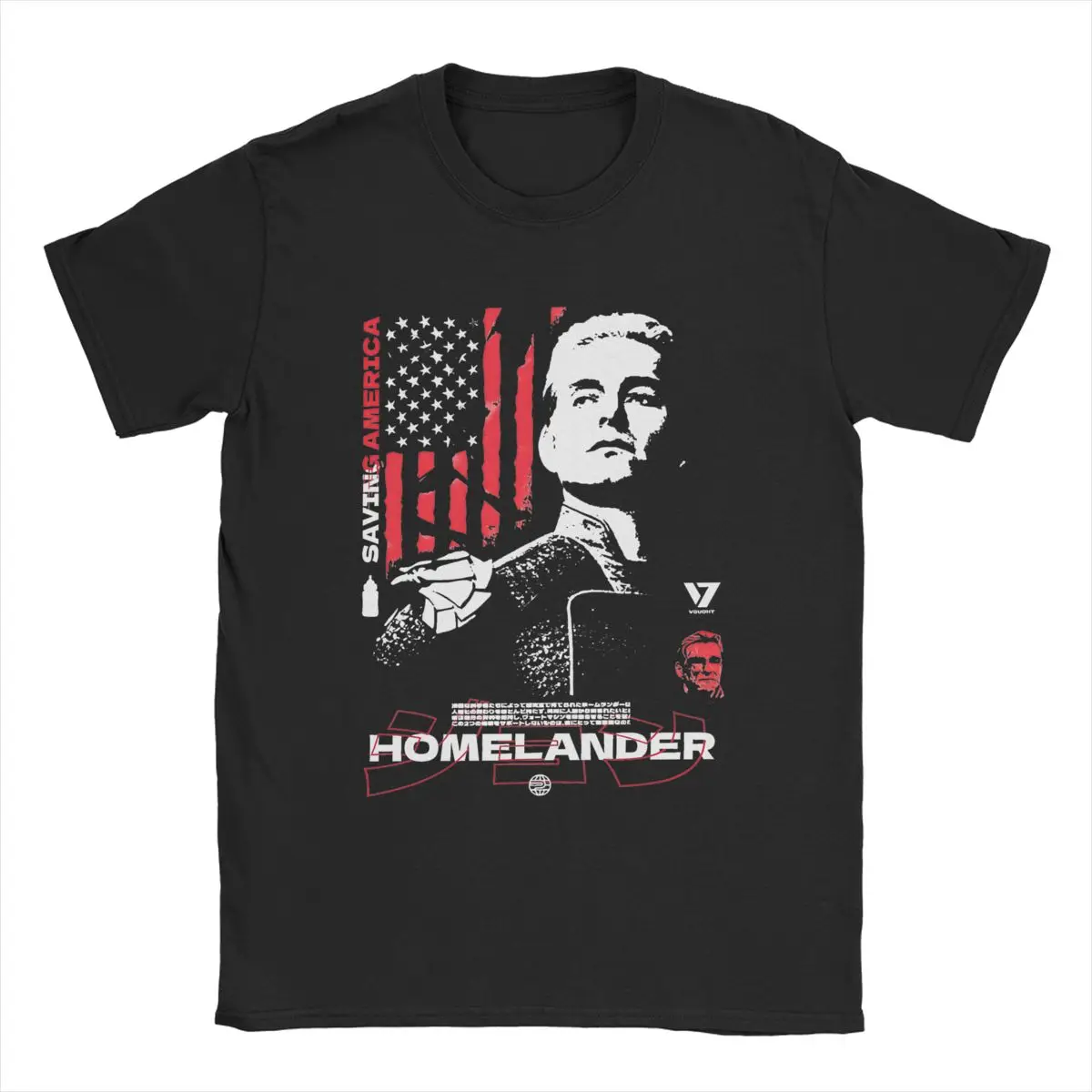 The Boys Homelander Saving America T Shirts Men Cotton Humor T-Shirt Crewneck TV Show Tee Shirt Short Sleeve merchandise Gift