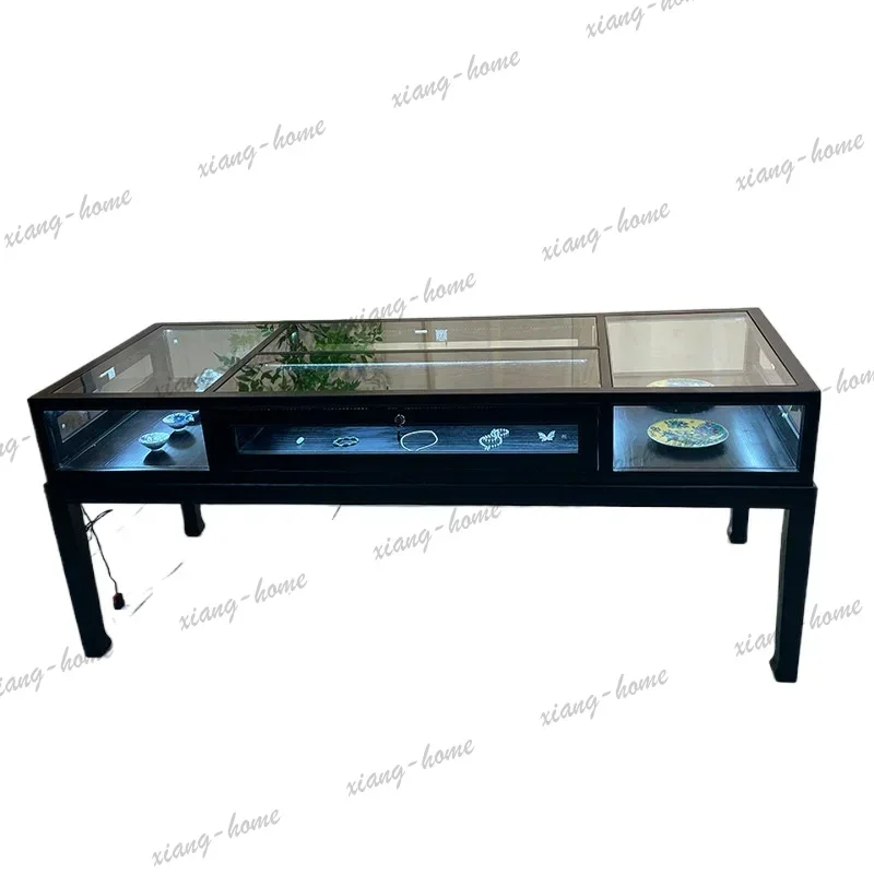 YJ New Chinese Jewelry Cabinet Convenience Sleek Counter Jewelry Cabinet Glass Negotiation Living Room Furniture Joalheira XYZBG