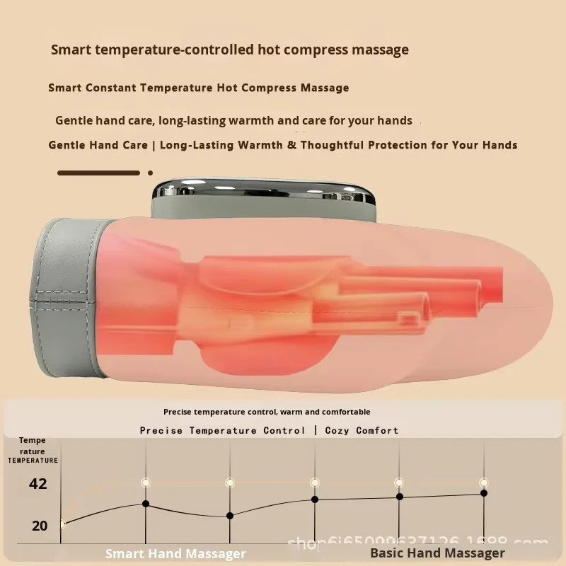 مدلك نقطة الوخز بالإصبع اللاسلكي على شكل يد مدلك ضغط ساخن قابل لإعادة الشحن ضغط الهواء المحمول مدلك يدوي كهربائي #3