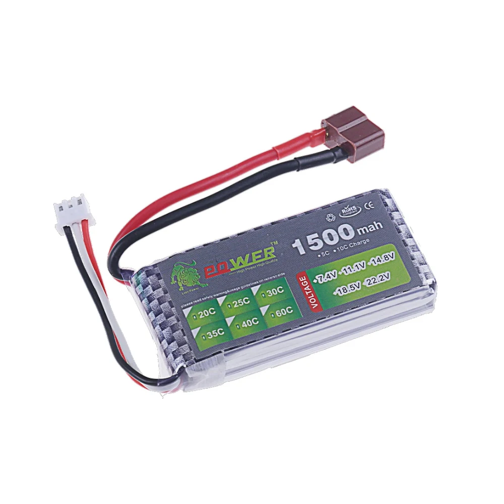 2S 3S 4S 6S Lipo Battery 7.4V 11.1V 14.8V 22.2V 1500mAh 45C Battery For RC Airplane FPV Drone Car Parts With Dean T XT60 Plug