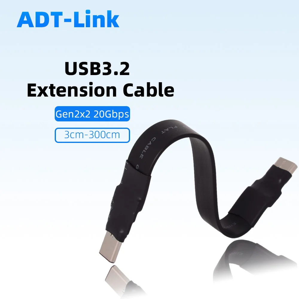 

USB 3.2 USB C Male Type-C To Type C Female 3A 20P Extension Date Cable Gen2 X2 20Gbps for Mobile Phone Tablet GPS Charging