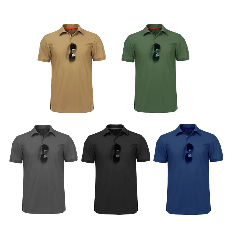 

Outdoor Sports Quick-drying Stretch Polo Shirt Physical Training Lasel Short-sleeved T-shirt