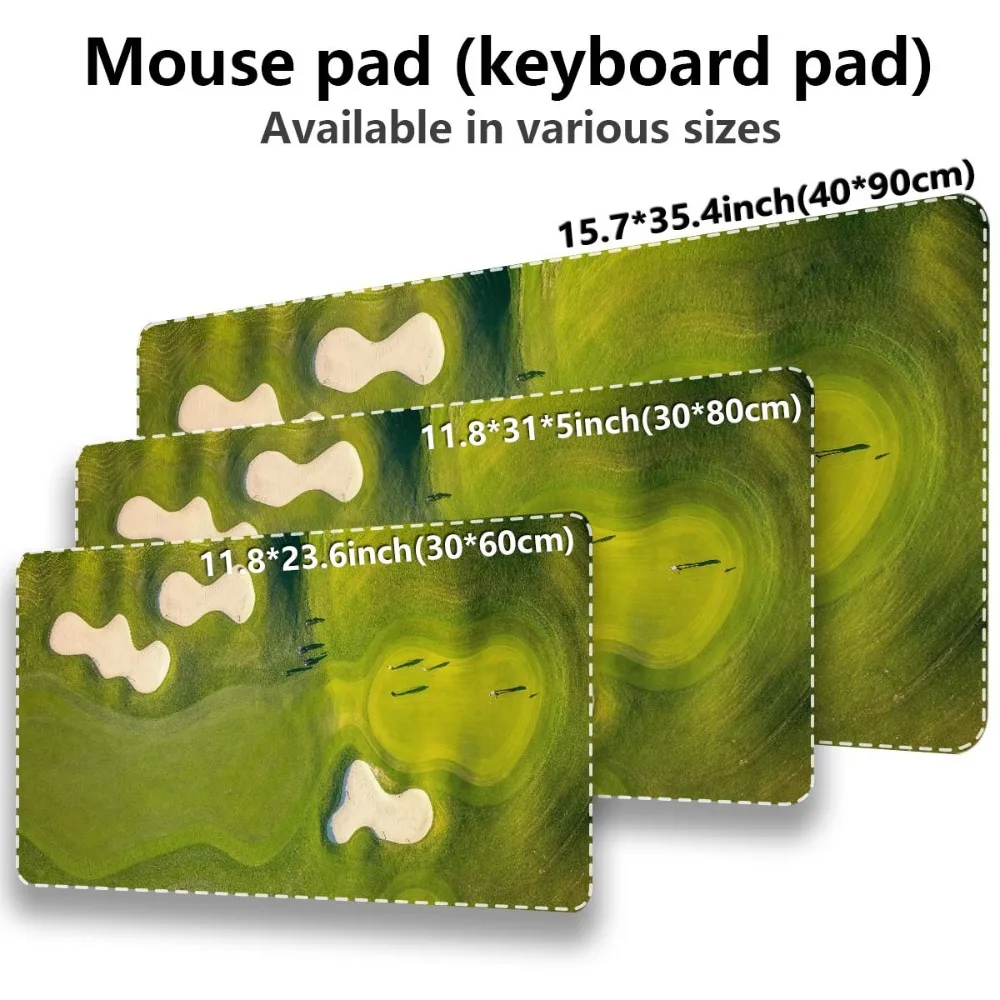 Extended Gaming Mouse Pad And Computer Desk Keyboard Mat Golf Course Map Design Study Desk Protector, Laptop Small Mouse Pad