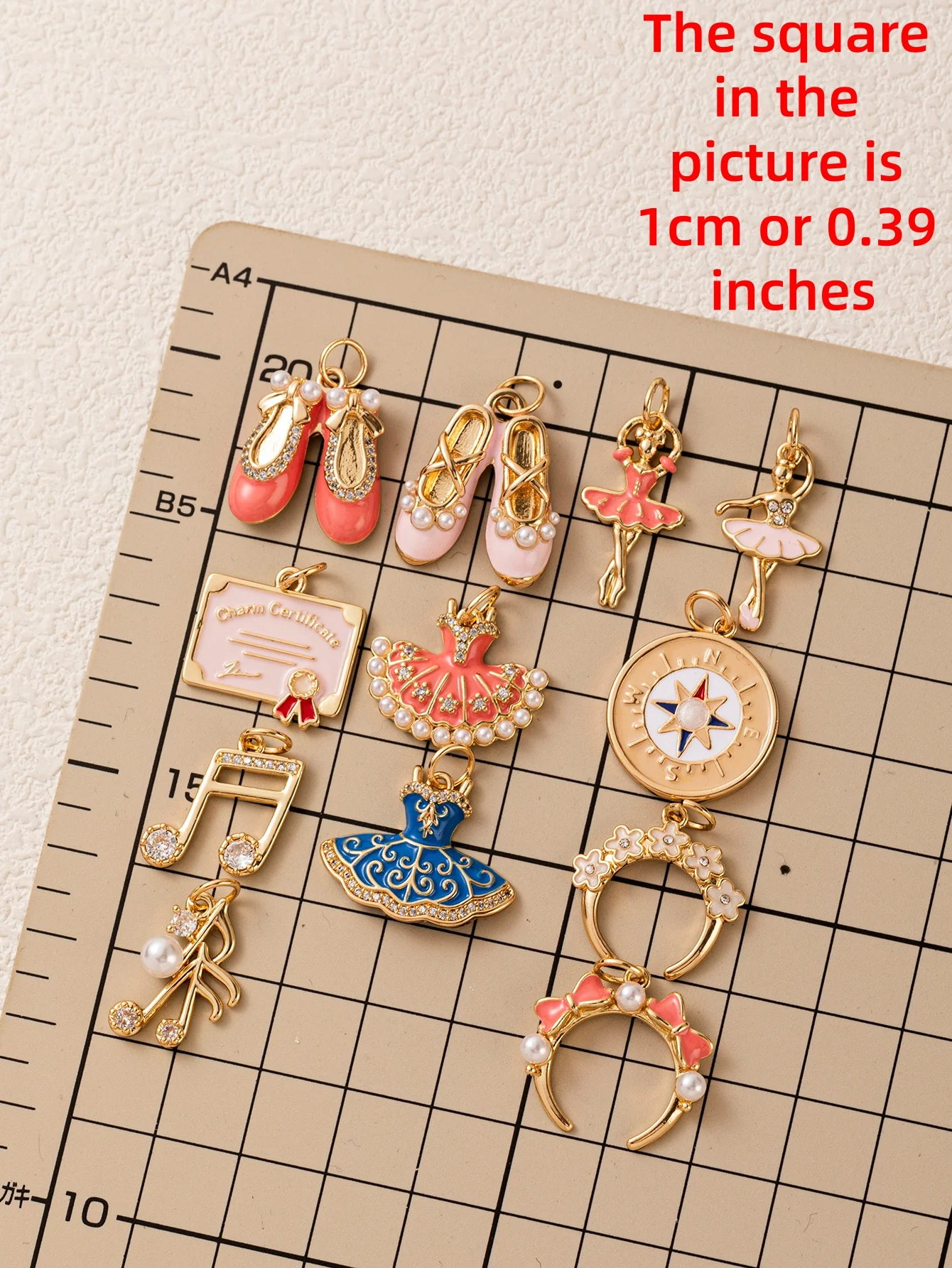 Neue Modische Niedliche Rosa Schleife Ballettschuhe Rock Blume DIY Anhänger Charms Schmuckherstellung – Detail 1
