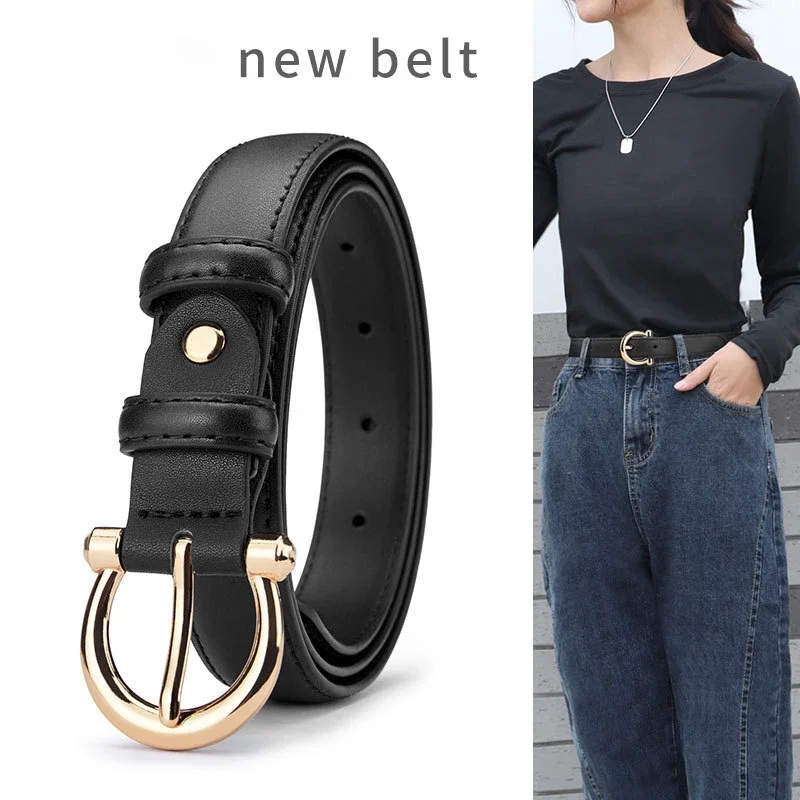 Brand Luxury Women's Leather Belt Sweet and Cool Spicy Girl Design Trendy Decoration Versatile Thin Jeans Belt 2024 New Item