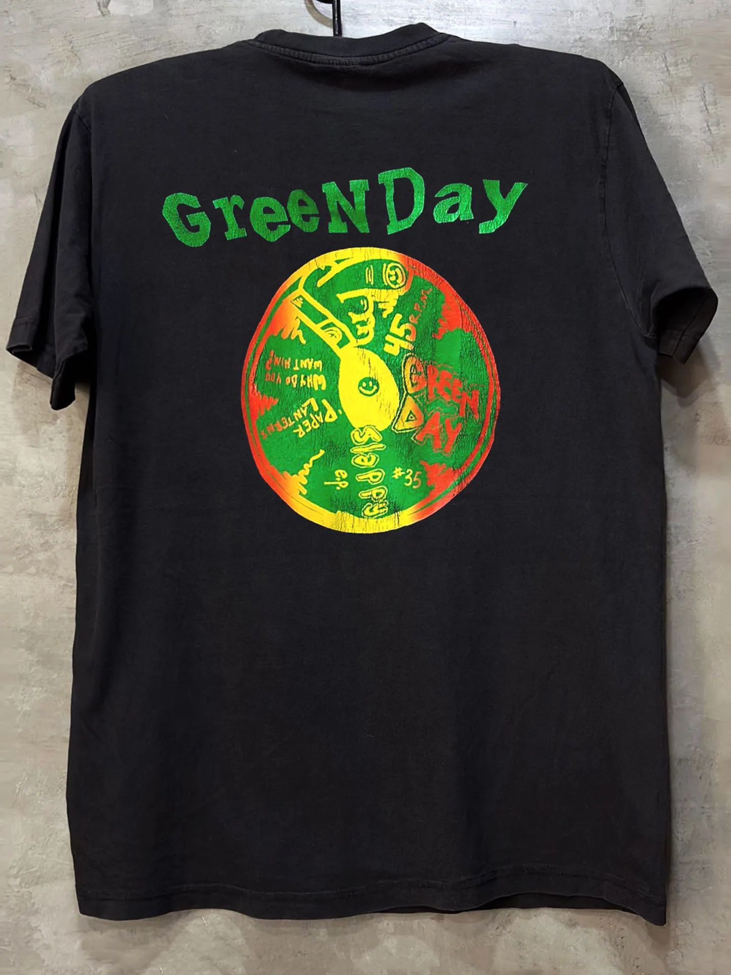 Green Day Punk Band American Style Short Sleeve T-Shirt Vintage Retro Small Collar Pure Cotton Half Sleeve Trendy Casual Tee