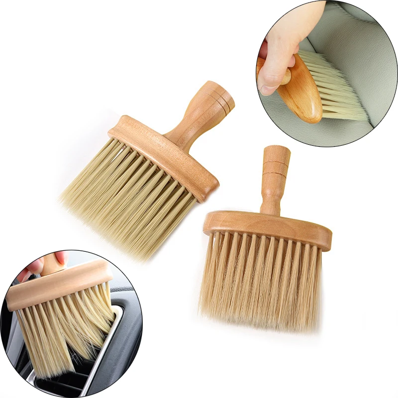 

Solid Wood Cleaning Brushes Car Interior Dashboard Soft Auto Interior Cleaning Car Washing Detailing Brush drivers license clip