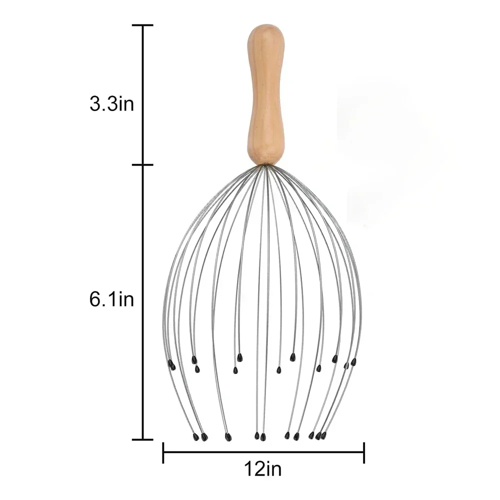 Массажер для головы с 24-мя пальцами, массажер для головы осьминога, скребок для кожи головы, массажный коготь, маленький артефакт, экстрактор для извлечения душа