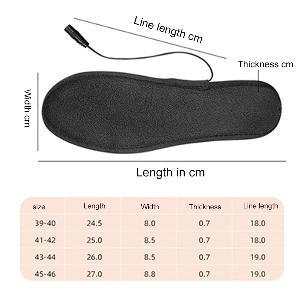 USB Heated Shoe Insoles Feet Warm Sock Pad Mat Winter Electric Heated Insoles for Women Men Outdoor USB Heating Shoe Insoles