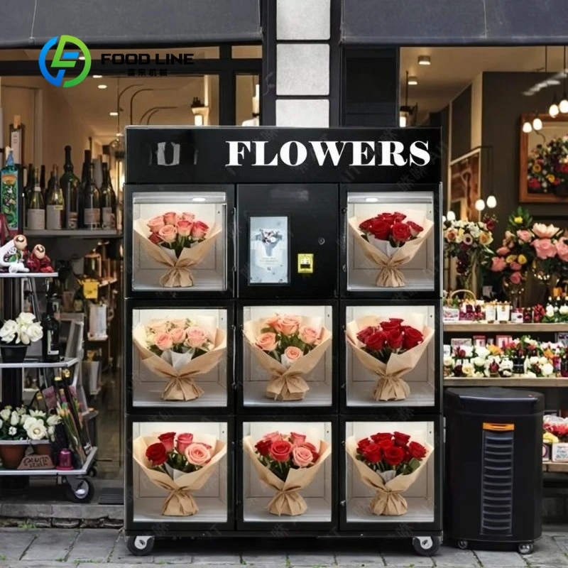 15.6-Inch touchscreen fully automated outdoor flower vending machine with cooling system to keep flowers fresh
