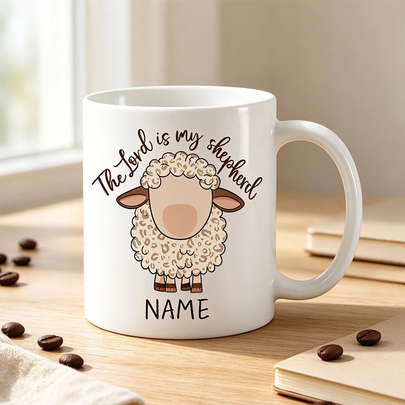 Personalized Christian Bible Verse Mug with Psalm 23:1 (
