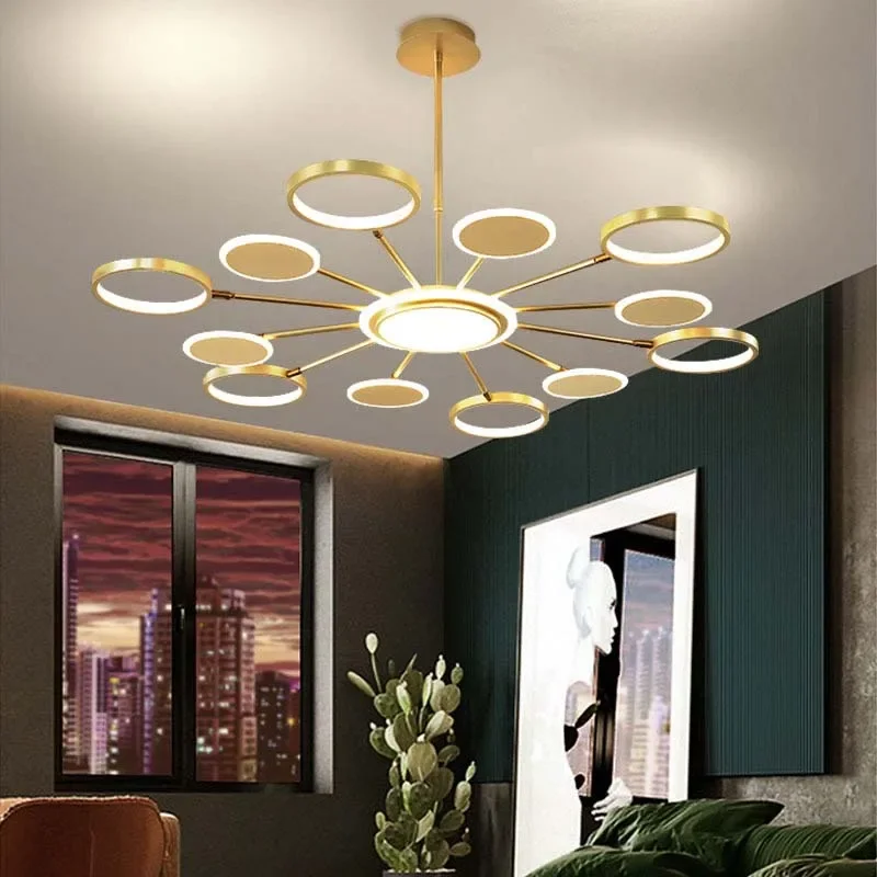 Luxury Chandelier LED Modern Simple Atmosphere Living Room Light Nordic personality creative bedroom study lamps and lanterns