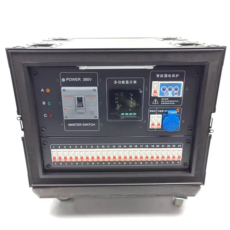 【2026】ABCCABLS 24-Way IP65 Waterproof 16A 220V/380V Silicon Power Distribution Box For Stage Performance Lighting And Sound Equi